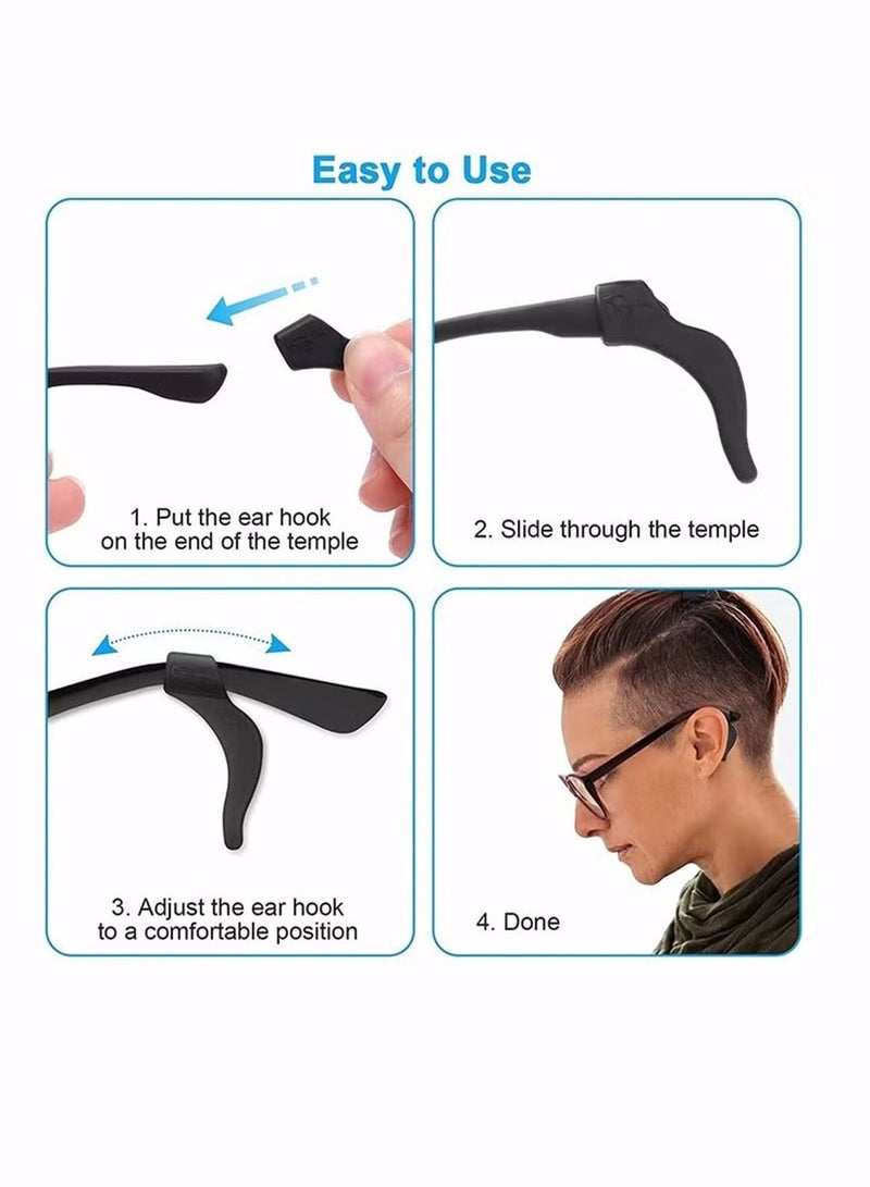 Generic 12 Pairs Eyeglass Ear Grip Anti-Slip Eyeglass Holder Premium Silicone Eyeglass Ear Hook Eyeglass Temple Tips Sleeve Retainer for Reading Glasses Sunglasses  - Image 4