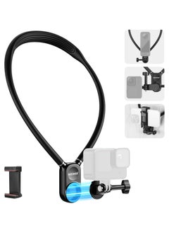Neewer Magnetic Neck Mount Holder with Phone Clip Compatible with GoPro Hero 12 11 10 MAX DJI Action 4 Insta360 iPhone Samsung, Quick Release POV Action Camera Necklace Mounting Vlog Aceessories, GP15  - Image 1