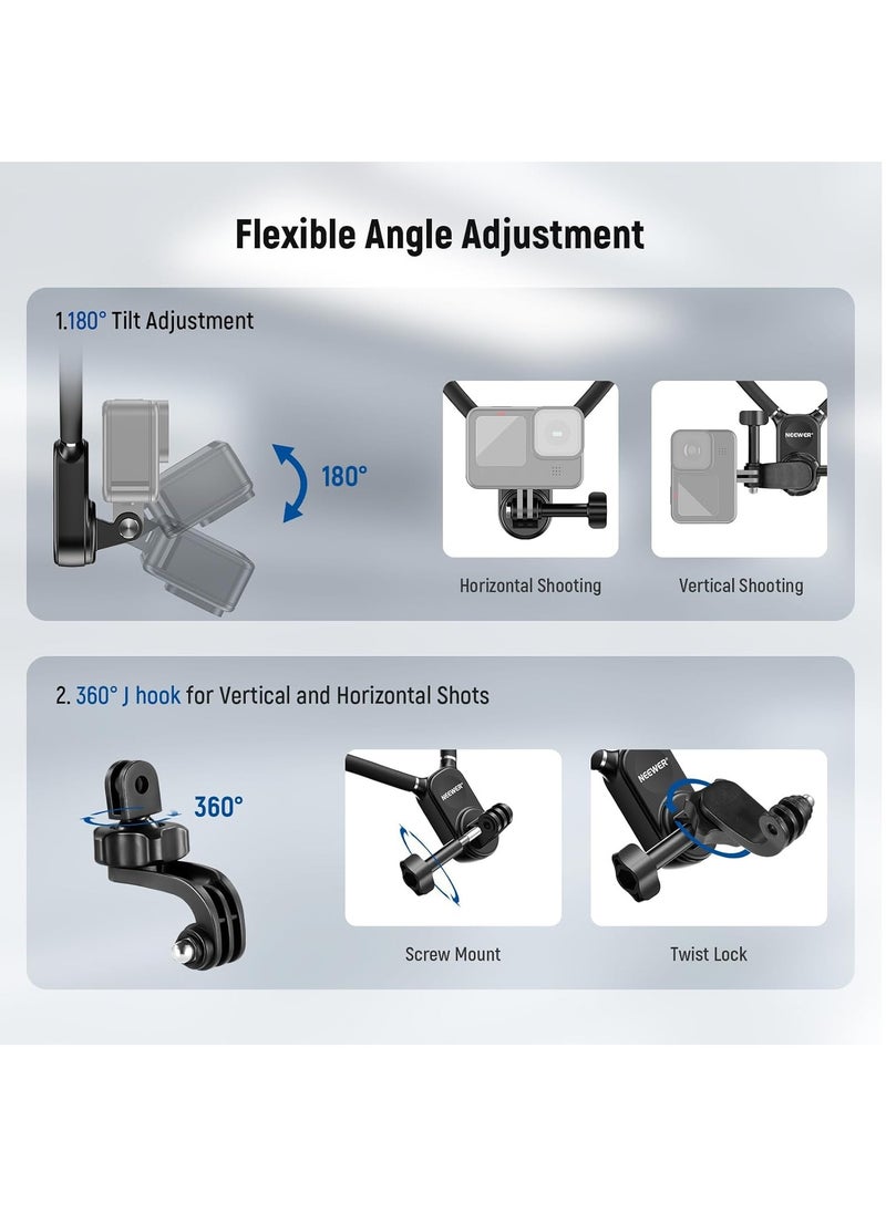 Neewer Magnetic Neck Mount Holder with Phone Clip Compatible with GoPro Hero 12 11 10 MAX DJI Action 4 Insta360 iPhone Samsung, Quick Release POV Action Camera Necklace Mounting Vlog Aceessories, GP15  - Image 5