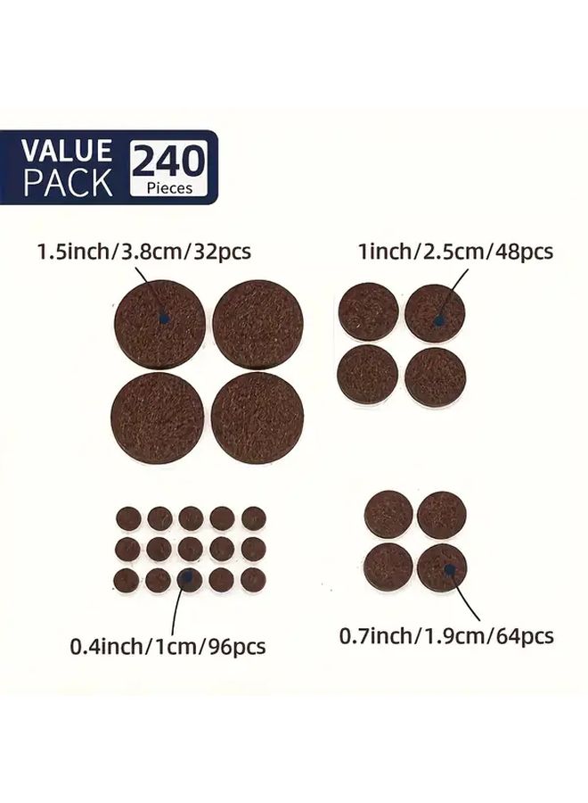 240 Piece Heavy Duty Furniture Felt Pads With Rubber Backing For Hardwood Floors - Image 3