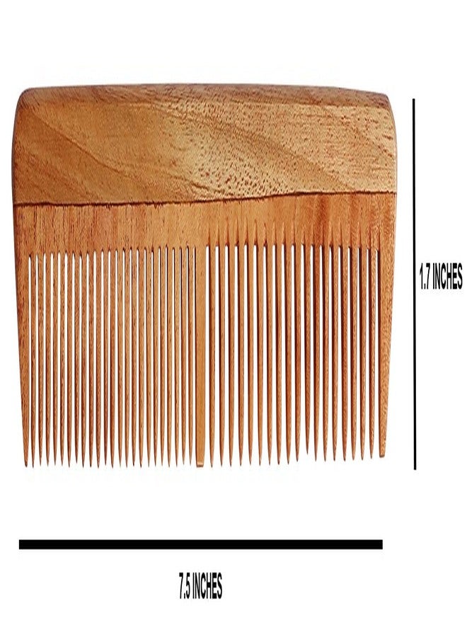 Episkey Neem Wood Comb For Hair | Hair Comb For Hair Straightening and hair Growth| Kachi Neem Wood Comb For Hairfall, Dandruff, Frizz Control| Unisex use (NEEM COMB DUAL TOOTH) - Image 5