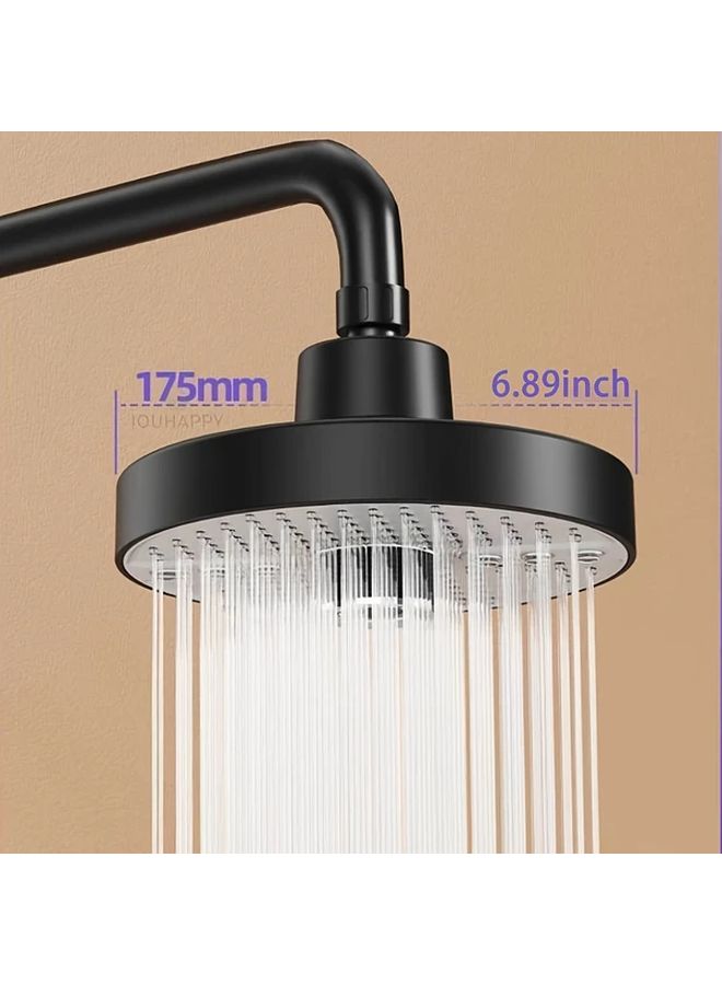 Black High Pressure Shower Head 5 Spray Modes Rainfall System Ceiling Wall Mount - Image 5