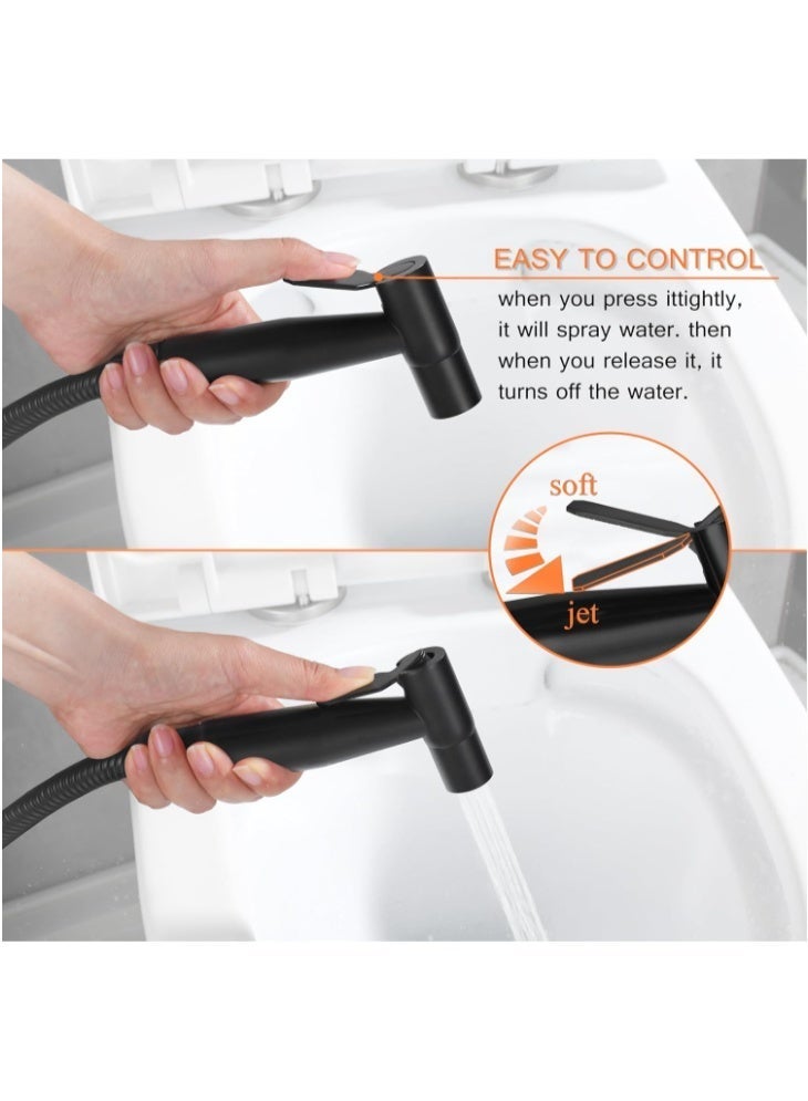 Hirospace Bidet Shattaf Set, Handheld Adjustable Bidet Sprayer for Toilet, Standard Muslim Shower Set, with Bathroom Bidet Spray Shattaf Hose - Image 5