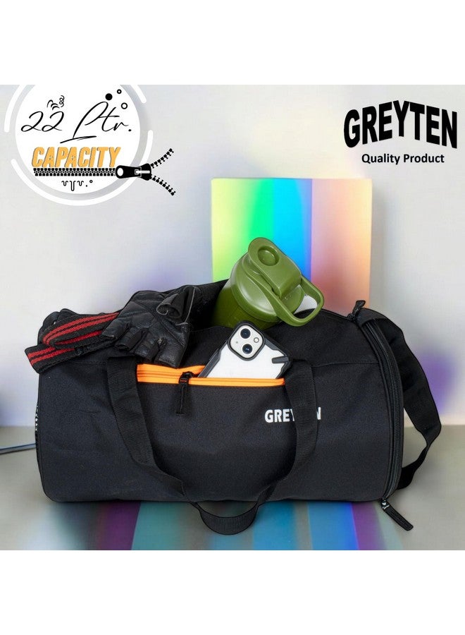 GREYTEN حقيبة جيم GREYTEN للرجال والنساء مع جيب للأحذية، حقيبة دوفل للرياضة، حقيبة جيم دوفل، حقيبة رياضية من البوليستر/حقيبة كتف للتنس، الرقص، الجولف، كرة القدم، كروس فيت والسباحة (أسود) - Image 4