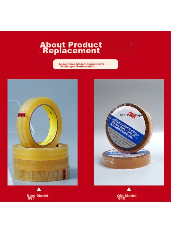 3M 3M Test Tape Leaves No Residue, Replaces 610 Scotch-Brite Test Ink, Adhesion 681, 25.4Mm Wide, 66M Long, 0.061Mm Thick - Image 4