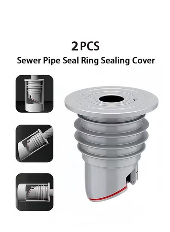 Arabest Sewer Pipe Seal Ring Sealing Cover,Preventer Silicone Odor Proof Drainage Trap,Suitable for Bathroom Bathtub Kitchen Cleaning Tools  - Image 1