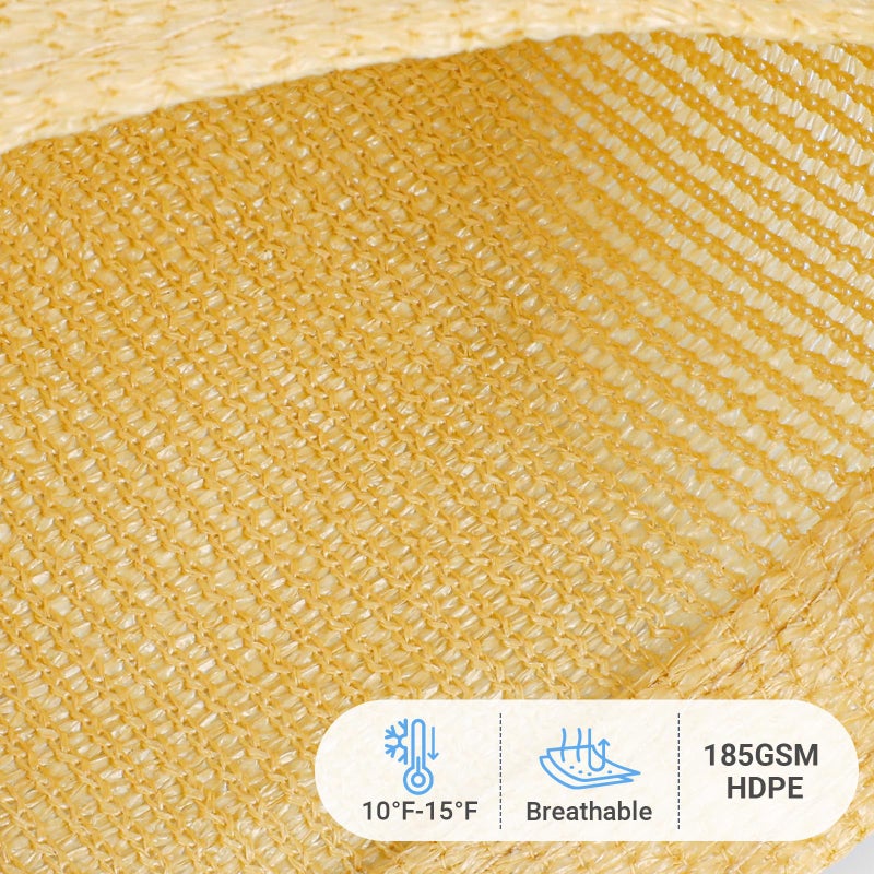 HappyTrends Sun Shade Sail,10'x 13' Heavy Duty UV Protection Beach Shade Canopy Wind Sail,Tear and Rust Resistant Patio sail Shade for Yard Deck Lawn Garden Rectangle Sunshade(Sand) - Image 2