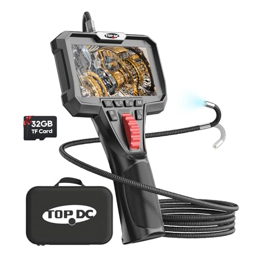 TOPDC Two-Way Articulating Borescope Camera with Light, Industrial Endoscope with 0.24in Articulating Snake Camera, 1920P HD Video Inspection Scope for Automotive & Aircraft Mechanics, 6.5ft - Image 1