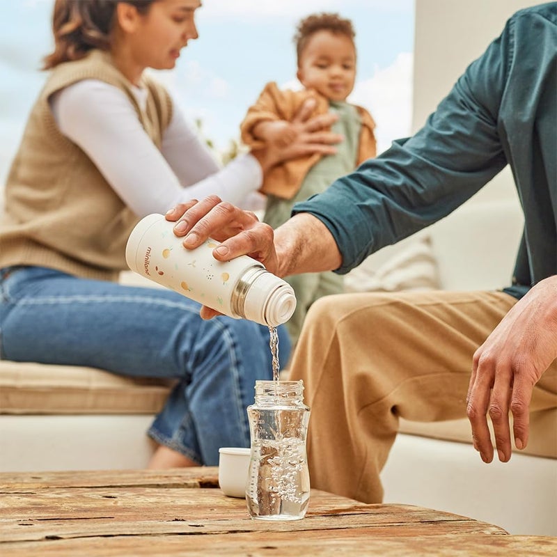 ميني لاند زجاجة مينيلاند ثيرمي سعة 350 مل، من ماركة فالنسيا، مناسبة للمشروبات الساخنة والباردة، وتحافظ على درجة الحرارة لأكثر من 24 ساعة. - Image 2