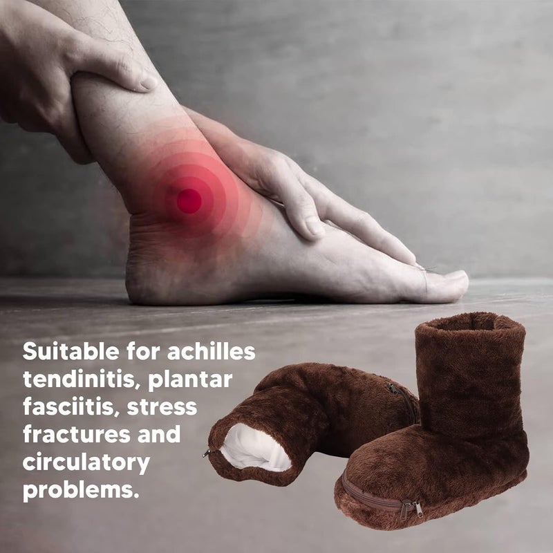 klarako USB Electric Heating Electric Heated Shoes, Shoes USB Heating Pads Relieve Discomfort Keep Warm Foot Warmer Shoes Washable USB Heating Shoes for Winter (Brown) - Image 5