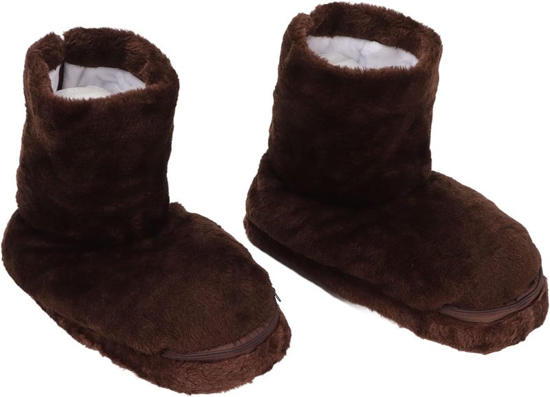 klarako USB Electric Heating Electric Heated Shoes, Shoes USB Heating Pads Relieve Discomfort Keep Warm Foot Warmer Shoes Washable USB Heating Shoes for Winter (Brown) - Image 1