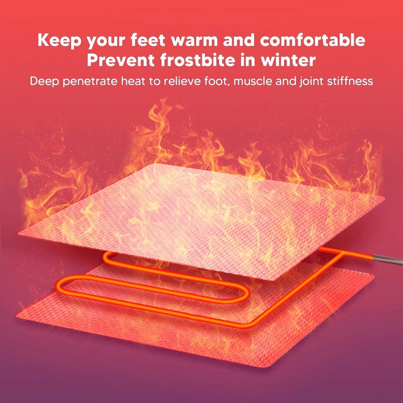 klarako USB Electric Heating Electric Heated Shoes, Shoes USB Heating Pads Relieve Discomfort Keep Warm Foot Warmer Shoes Washable USB Heating Shoes for Winter (Brown) - Image 3