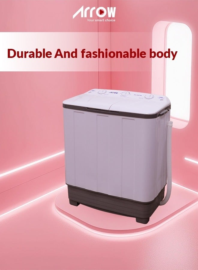 ارو غسالة ملابس شبه آلية بحوضين سعة 7 كجم، استهلاك الطاقة 244، استهلاك المياه 20900، الطاقة 520 وات، اسم الموديل: RO-08KTM - Image 4