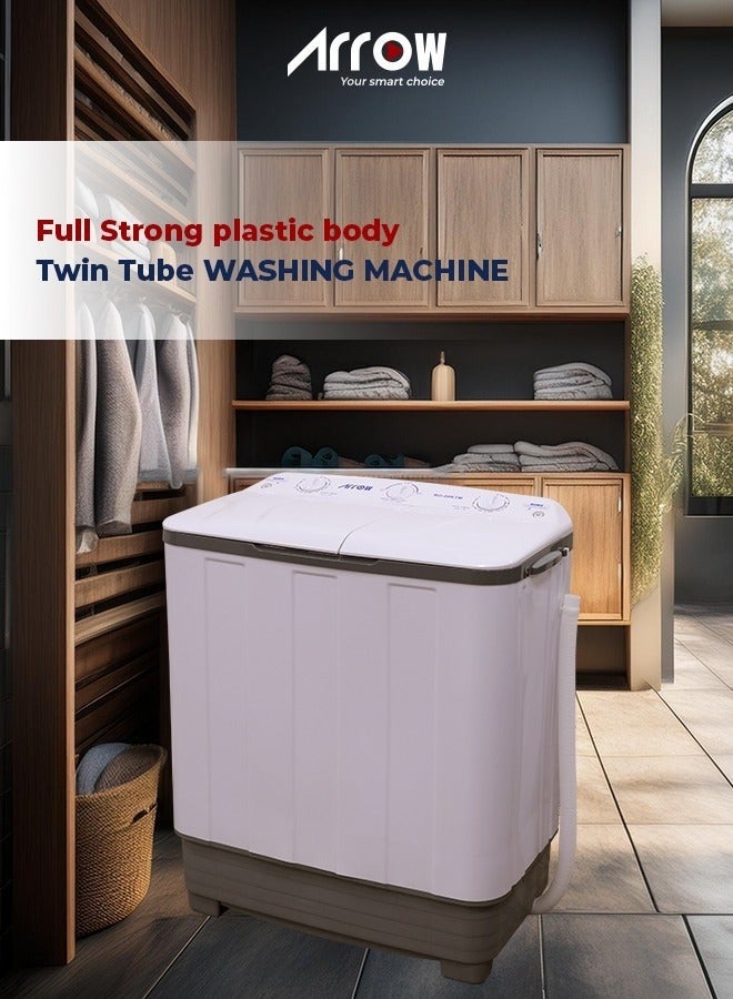 ارو غسالة ملابس شبه آلية بحوضين سعة 7 كجم، استهلاك الطاقة 244، استهلاك المياه 20900، الطاقة 520 وات، اسم الموديل: RO-08KTM - Image 5