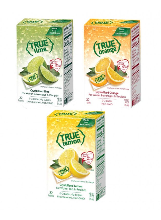 True Citrus مجموعة True Lemon ليمون، برتقال، ليمون أخضر 32 قطعة كل منها - Image 1