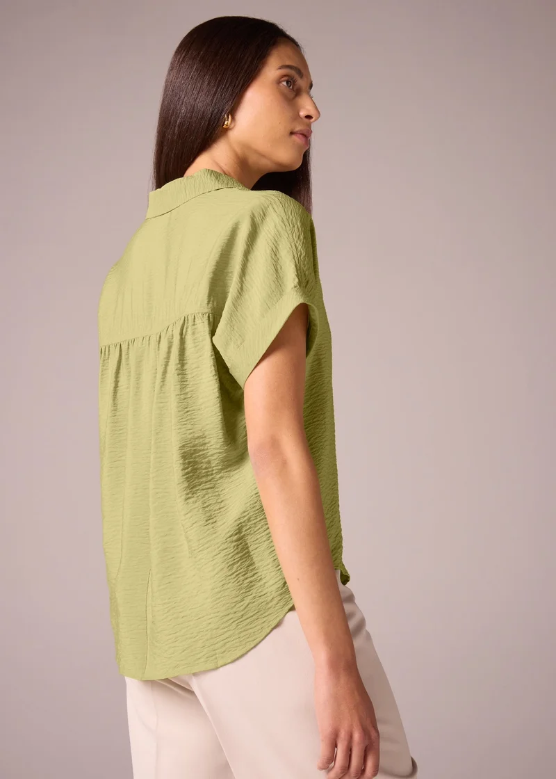 Matalan Et Vous Lime Green Airflow V-Neck Blouse