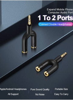 Y&D Headphone Splitter Adapter 3-Pack Aux Stereo Y Jack Adaptor 3.5mm Male to 2 Port Female Compatible with Headset Earphone iPhone iPad Tablets MP3 Players  - Image 2