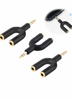 Y&D Headphone Splitter Adapter 3-Pack Aux Stereo Y Jack Adaptor 3.5mm Male to 2 Port Female Compatible with Headset Earphone iPhone iPad Tablets MP3 Players  - Image 1