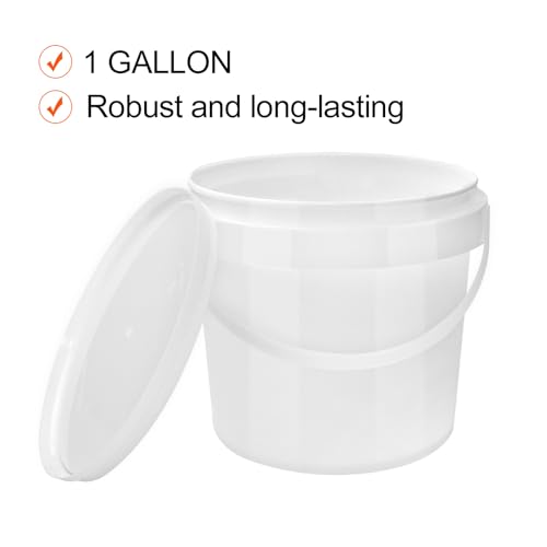 SENONAPO 13 Pack 1.5 Quart White Plastic Bucket with Handle and Lid Food Storage Containers Round Plastic Bucket Multifunctional Pail for Paint Water Crafts Garage Organization Supplies - Image 4