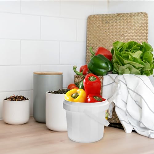 SENONAPO 13 Pack 1.5 Quart White Plastic Bucket with Handle and Lid Food Storage Containers Round Plastic Bucket Multifunctional Pail for Paint Water Crafts Garage Organization Supplies - Image 5
