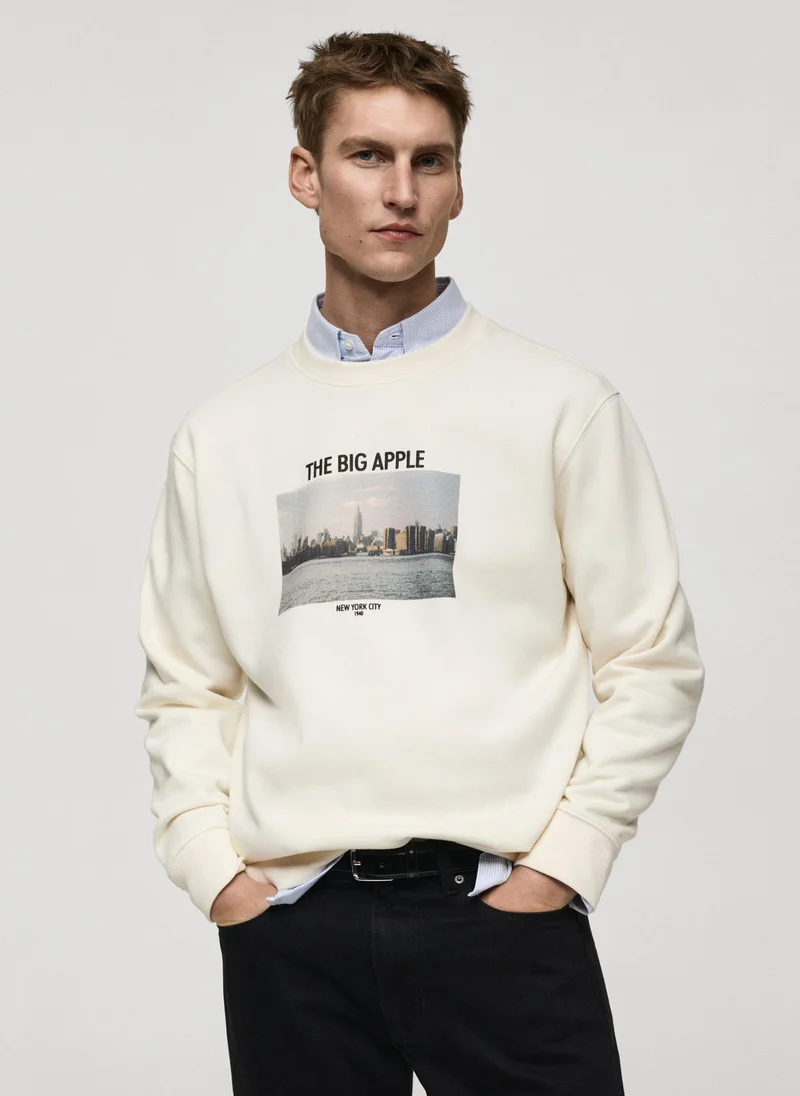 مانجو مان Graphic-Print Cotton Sweatshirt