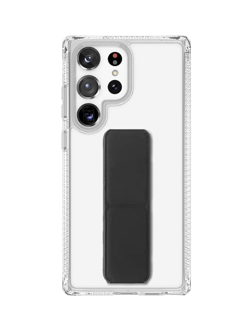 Galaxy S23 Ultra Case Fully Covered With Finger Grip Stand Holder Anti Slip Shockproof Protective Case Cover For Samsung Galaxy S23 Ultra 5G Clear