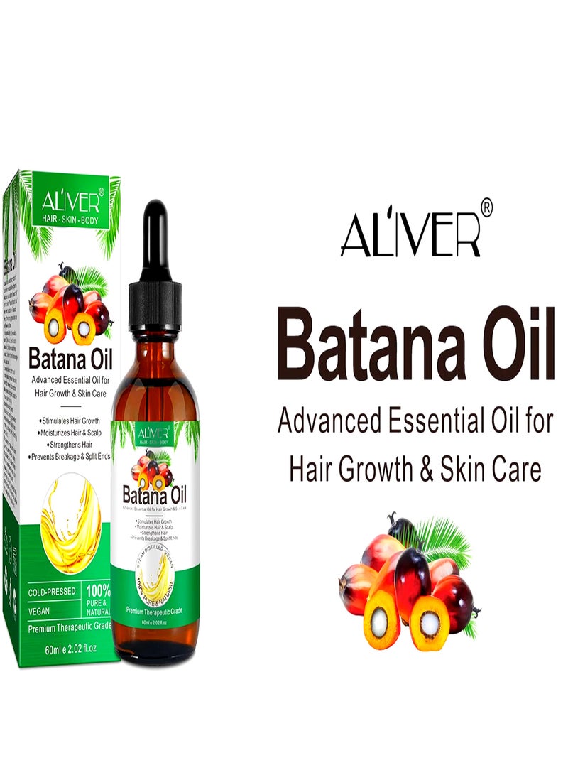 ALIVER Batana Oil ( 2 PACK )  for Hair Care Hair Conditioner Oil for Thin Hair Repair Damaged Hair Nourishes Thin Hair Scalp Skin and Loss Hair Growth Fit for All Hair Types Raw Batana Oil 60ml x 2 - Image 5