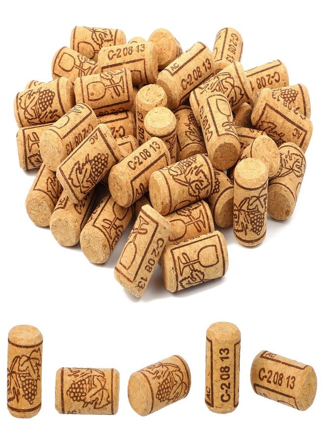 200 قطعة من سدادات زجاجات النبيذ المستقيمة، سدادات فلين طبيعية رقم 8 للأعمال اليدوية، سدادات فلين خشبية ناعمة مقاس 7/8 بوصة × 1 3/4 بوصة، سدادات زجاجات نبيذ مانعة للتسرب لصنع مشاريع فنية - Image 1