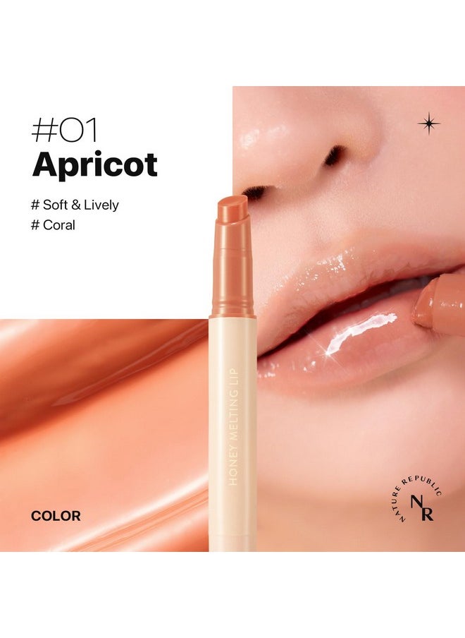 NATURE REPUBLIC - Honey Melting Lip (01 Apricot) Kbeauty Lip Plumper Tint Balm Korean Lip Glosscute Glow - Image 1