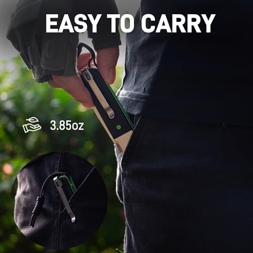 CJRB CUTLERY سكين CJRB لوكست EDC، شفرة فولاذية AR-RPM9 بطول 3.15 بوصة، سكين قابل للطي بمقبض من الفولاذ المغسول بالحجر و G10، قفل زر مع مفتاح أمان للرجال والنساء للتخييم والمشي (1951-SBK) - Image 3