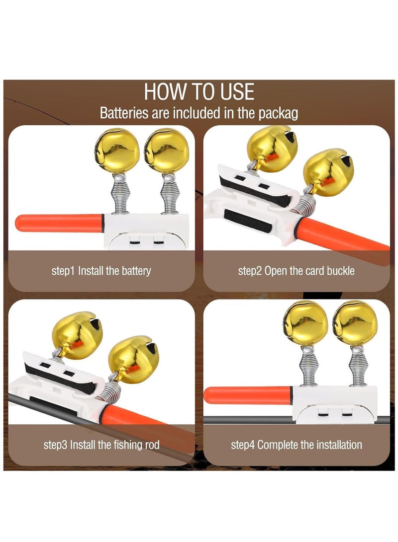 Y&D Fishing Glow Sticks with Alarm Bell,Night Alert Stick, LED Pole Light Night Strike Bite Rod Waterproof Luminous 9 Pcs 2.5 Inch - Image 5