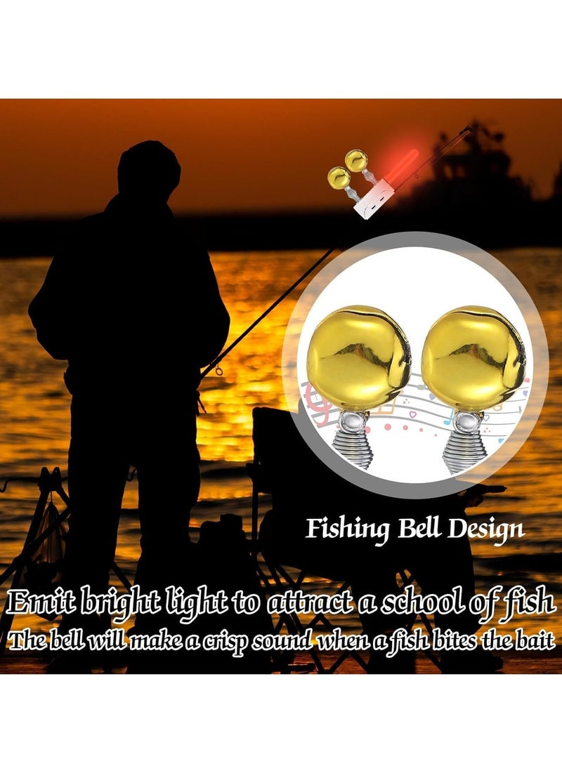 Y&D Fishing Glow Sticks with Alarm Bell,Night Alert Stick, LED Pole Light Night Strike Bite Rod Waterproof Luminous 9 Pcs 2.5 Inch - Image 3