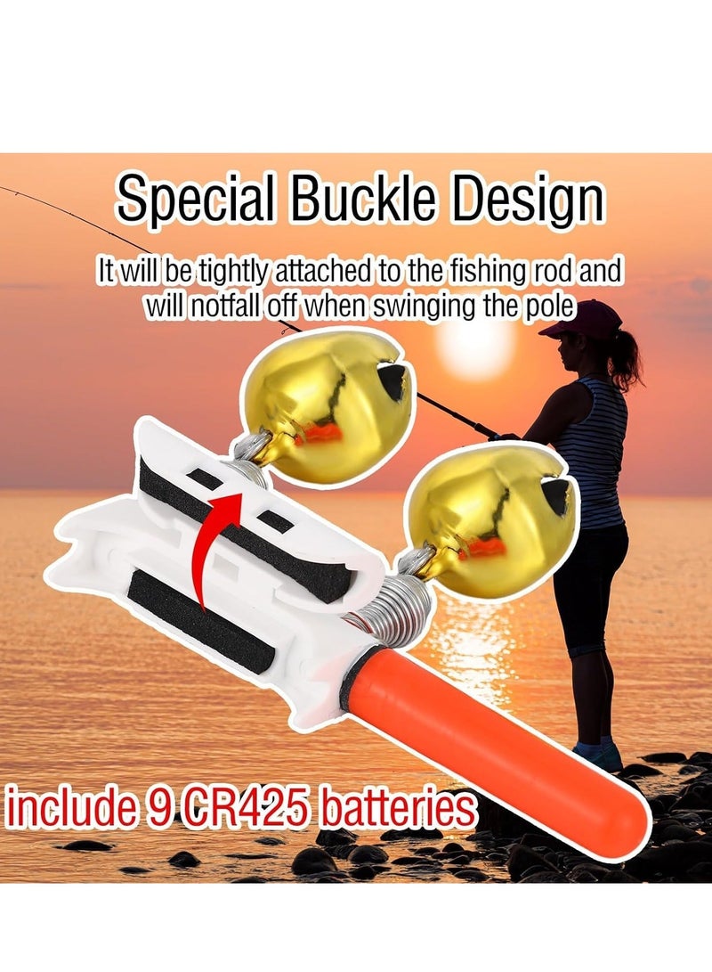 Y&D Fishing Glow Sticks with Alarm Bell,Night Alert Stick, LED Pole Light Night Strike Bite Rod Waterproof Luminous 9 Pcs 2.5 Inch - Image 2