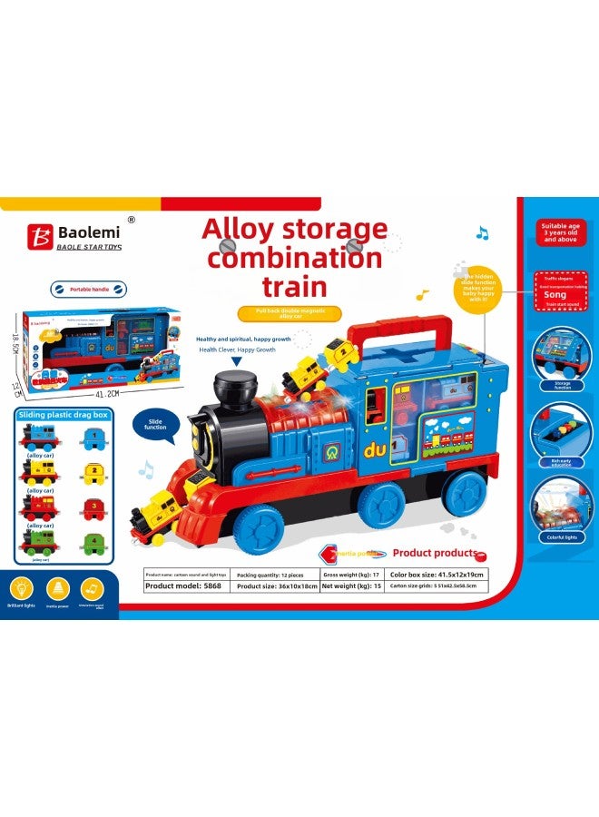 Baolexing Children's Car Toy Children's Toy Car Suit Birthday Gift Huili Car Toy Train-Color:Alloy Storage Combination Train#5868  - Image 1