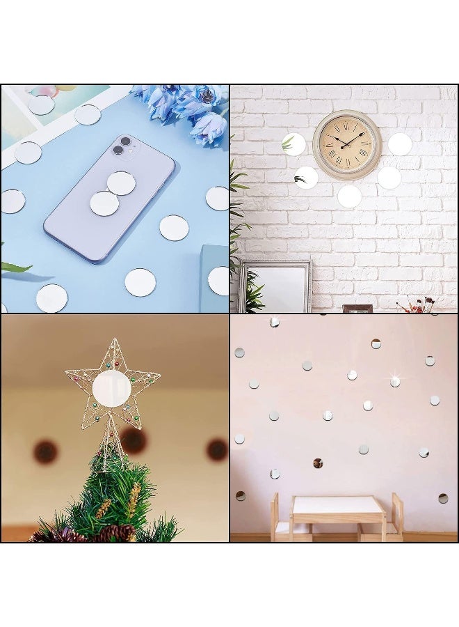 TPGP 20 قطعة مرآة صغيرة 8 سم ملصقات مرآة دائرية بلاط مرآة زجاجية مرآة لاصقة مرآة للحرف اليدوية ملصقات مرآة على الجدران بلاط مرآة موزاييك لصنع الحرف اليدوية وتزيين المنزل - Image 5