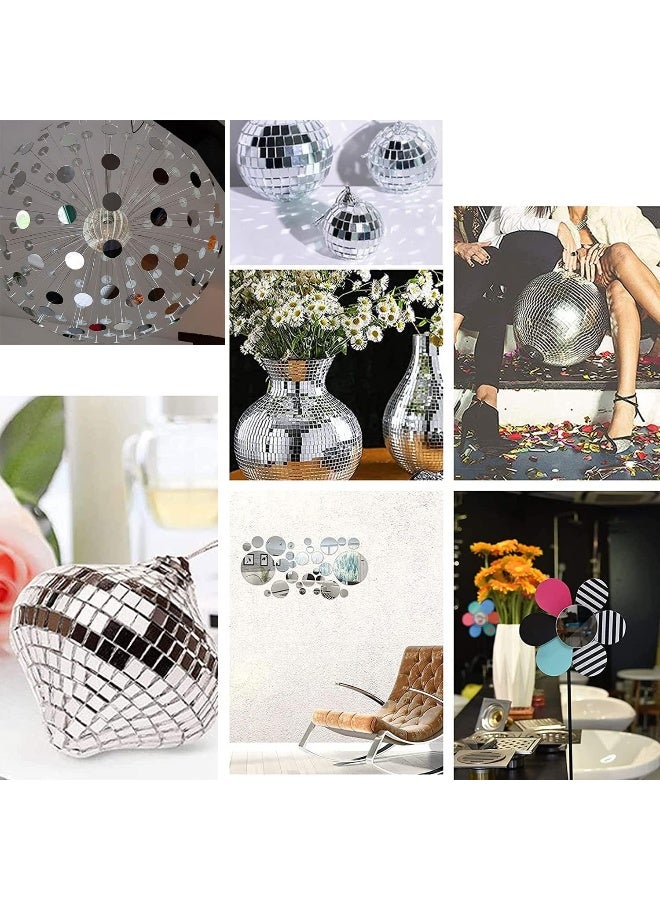 TPGP 20 قطعة مرآة صغيرة 8 سم ملصقات مرآة دائرية بلاط مرآة زجاجية مرآة لاصقة مرآة للحرف اليدوية ملصقات مرآة على الجدران بلاط مرآة موزاييك لصنع الحرف اليدوية وتزيين المنزل - Image 3