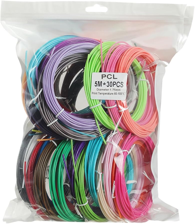 30 مجلد قلم PCL ثلاثي الأبعاد خيوط 1.75 ملم عديم الدخان عديم الرائحة مناسب للأطفال سهل التشكيل - Image 2