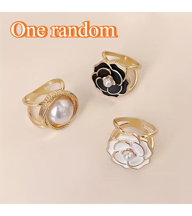 One Random Camellia Scarf Buckle Versatile Multi Functional Ring Design For Shawl - Image 2