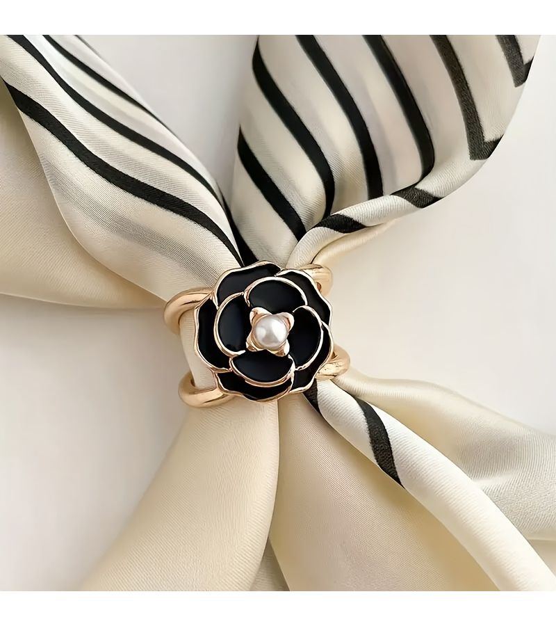 One Random Camellia Scarf Buckle Versatile Multi Functional Ring Design For Shawl - Image 5