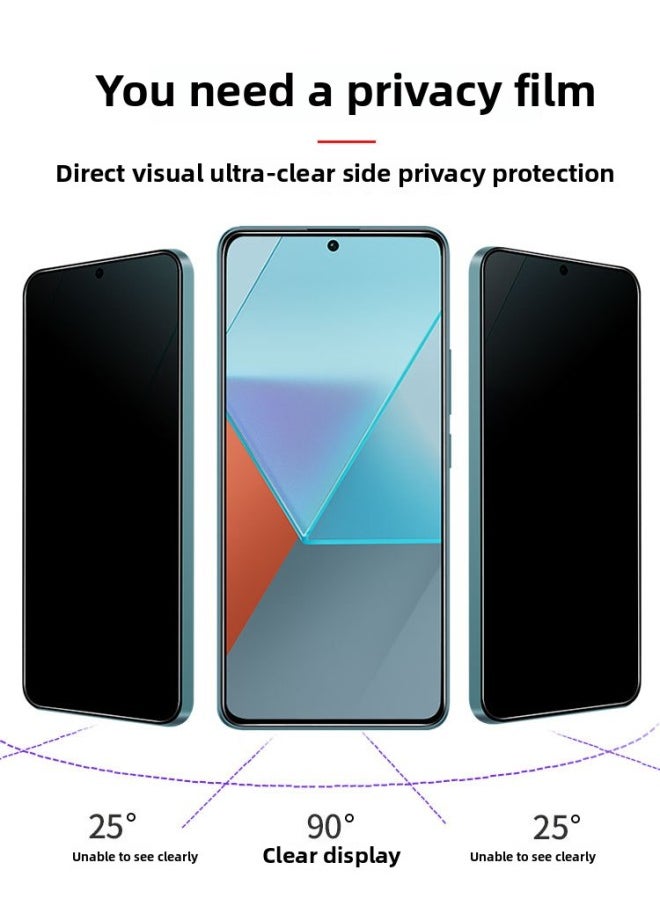 Generic For Millet Red Rice Note13pro Tempered Film Anti-peep Red Rice Note13 Full Screen Coverage Anti-peeping Mobile Phone-Colour:[9d Full Screen Diamond Privacy Film] 1 Piece-Size:Redmi Note 13  - Image 4