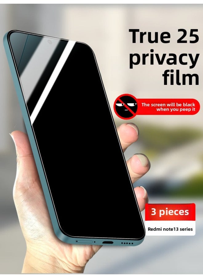 Generic For Millet Red Rice Note13pro Tempered Film Anti-peep Red Rice Note13 Full Screen Coverage Anti-peeping Mobile Phone-Colour:[9d Full Screen Diamond Privacy Film] 1 Piece-Size:Redmi Note 13  - Image 2
