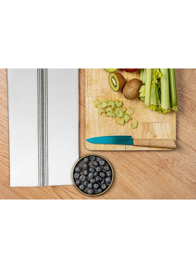 Cotton Craft - Scandia Stripe 12 Pack - Pure Cotton - Professional Commercial Restaurant Grade Kitchen Dish Tea Towel Cloth Napkins - Low Lint Sturdy Weave - Reusable - 16x28-30 Ounces - Charcoal - Image 4