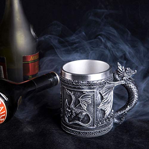 LitLife Medieval GOT Dragon D&D Game Mug Collectible of Thrones Merchandise - Beer Steins Viking Tankard Mug Stainless Coffee Cup Gift Mug for Dragon Collector, Themed Party Decoration - Image 3