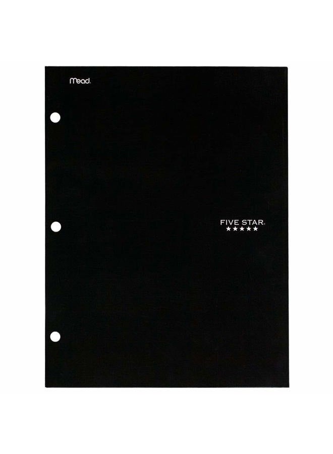 Five Star 4 Pocket Folder, 2 Pocket Folder plus 2 additional Pockets, Black (72093) - Image 1