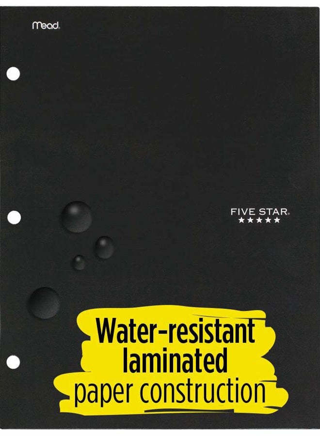 Five Star 4 Pocket Folder, 2 Pocket Folder plus 2 additional Pockets, Black (72093) - Image 4