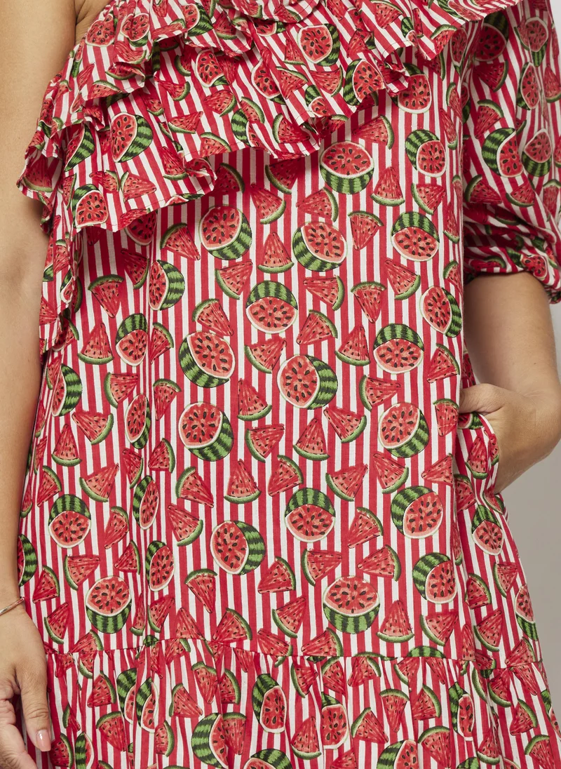 Kyshmysh  WATERMELON MIDI DRESS for Women | Best Price UAE