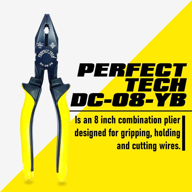 PERFECT TECH Combination Cutting Plier | Combination Plier 210MM/ 8 Inch | Spanner Cutting | Plier Tool Kit | Pliers original | Rubber Handle | Phosphate Finishing | Sturdy Steel Insulated Lineman - Image 2