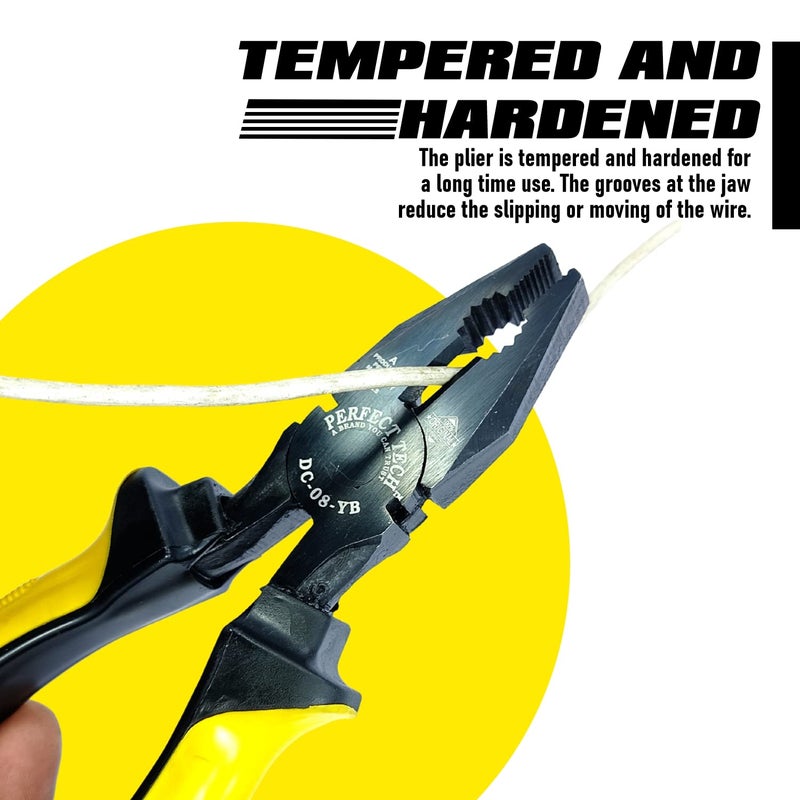 PERFECT TECH Combination Cutting Plier | Combination Plier 210MM/ 8 Inch | Spanner Cutting | Plier Tool Kit | Pliers original | Rubber Handle | Phosphate Finishing | Sturdy Steel Insulated Lineman - Image 4