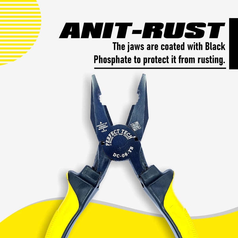 PERFECT TECH Combination Cutting Plier | Combination Plier 210MM/ 8 Inch | Spanner Cutting | Plier Tool Kit | Pliers original | Rubber Handle | Phosphate Finishing | Sturdy Steel Insulated Lineman - Image 5