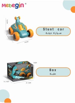MEBEGIN Cool Remote Control Car, Dazzling Stunt Car with Light and Music, Toy Car that Can Rotate 360 Degrees and Run 90 Degrees, Easy to Handle with Smooth Buttons Controls, Perfect Gift for Kids, 14*13.5*13.5cm  - Image 5